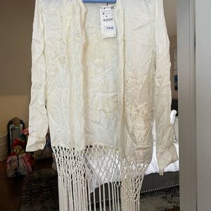 Zara silk duster cream